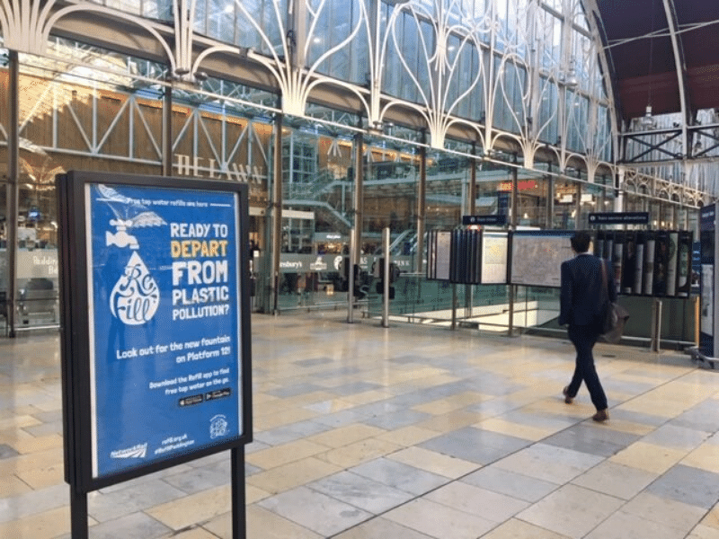 Passengers take on plastic pollution at Britain’s biggest and busiest train stations