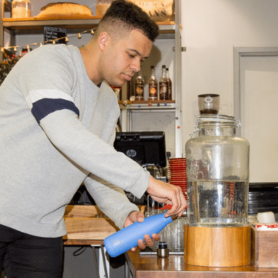 Refill site refresh - Man refilling