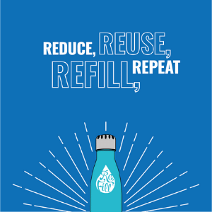Refill bottle asset Reduce, reuse, refill and repeat